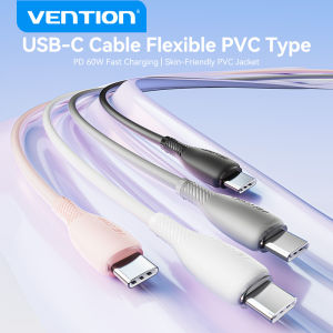 Vention 60W Type C Cable 480Mbps Data Transmission Soft Cable for iPad iPhone 17 16 SAMSUNG S25 S24 PowerBank Earphone Digital Camera Compact Speaker Laptop Tablet