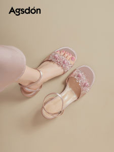 Agsdon | Pink Summer New 2026 Coarse Heel Sandals Women