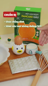 Bột làm bánh Pancake Gấu Mămmy làm bữa phụ cho bé với 5 phút bổ sung vitamin và dinh dưỡng cho bé