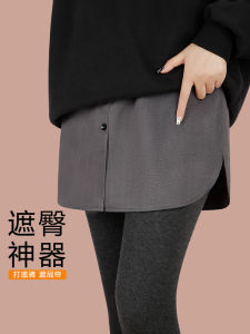 กระโปรงสั้นลายสก็อตฤดูใบไม้ร่วง/ฤดูหนาว 2024 ใหม่สำหรับผู้หญิง กางเกงปลาฉลาม เสื้อคลุมกันหนาว เสื้อสเวตเตอร์ กระโปรงทรงเอเอวธรรมชาติ กระโปรงยาวปานกลาง