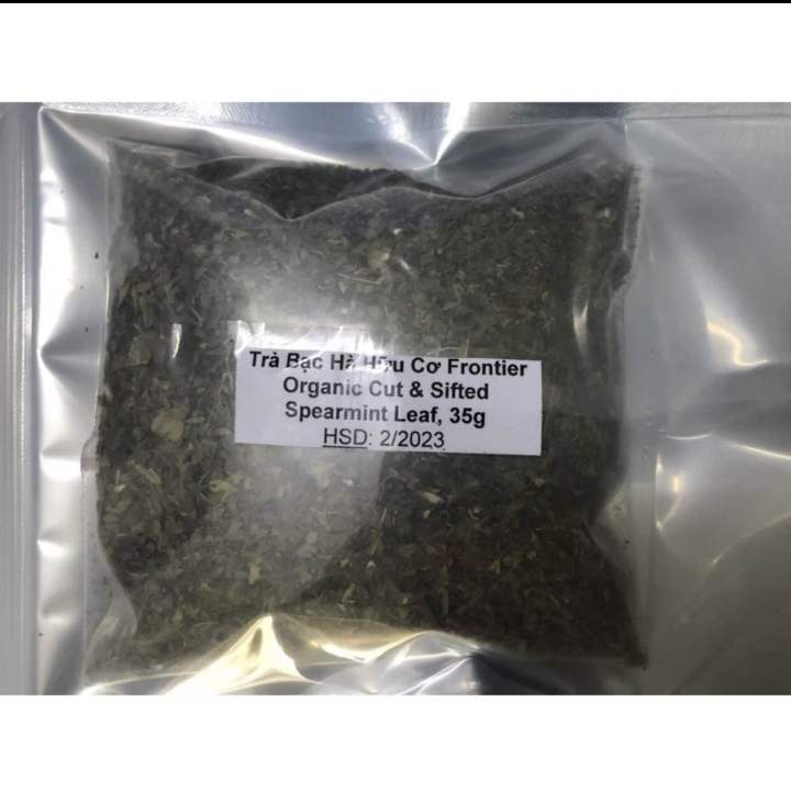 [HCM][Chia Nhỏ 35g] Trà Bạc Hà SPEARMINT Hữu Cơ Frontier Organic Cut & Sifted Spearmint Leaf 35g