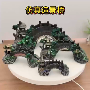 Cầu Trang Trí Hồ Cá Mini Cổ Trang- Mô Hình Cầu Giả Cảnh Quan Cho Bể Cá- Tiểu Cảnh Cầu Đá Phong Cách Cổ Điển