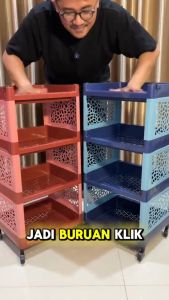 CS RAK YOYO 4 SUSUN / RAK DAPUR SERBAGUNA 4 TINGKAT RODA LEMARI PLASTIK APARTEMEN / RAK PENYIMPANAN MULTIFUNGSI / RAK SUSUN PLASTIK