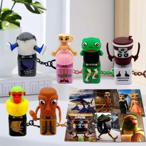 2025 NewTralalero Tralala Tungtungtung Wooden Stick Man Button Keychain Luminous Pendant Anime Peripheral Decor Decor Gift Toys