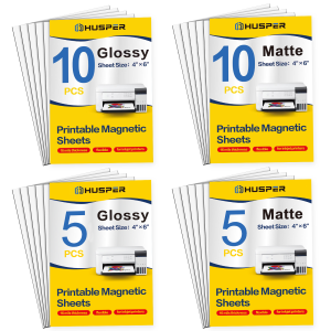 5/10 Sheets 4x6inch Magnetic Photo Paper Matte/Glossy Finish Flexible Inkjet Printable Sheets for Home & Office Use