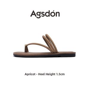 Agsdon | New 2026 Summer Fashionable Black Flat Sandals