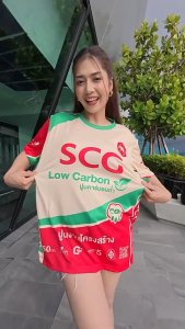 เสื้อพิมพ์ลาย เสื้อกีฬา ลายปูนช้างตราSCG งานจริงสวย สีสด คมชัด หนา145gนุ่มลื่นใส่สบายรับประกันคุณภาพ