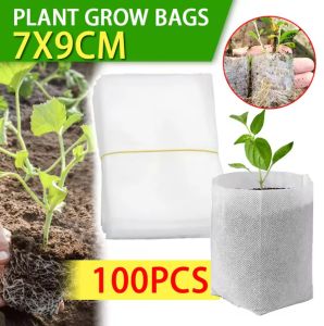 【XZxinzhan】 100Pcs Seedling Bags Degradable Non-Woven Nursery Bags Fabric Seedling Grow Bags Plant Pouch For Garden Agricultural Supply ﻿