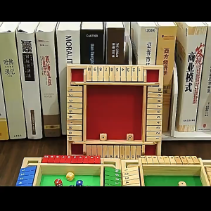 Shut The Box Game Board Games for Kids Family Large Wooden 2-4 Players Flip Dice Party Math Game.