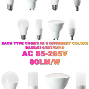 20PCS RED Blue Green Yellow Orange Purple Lighting LED Bulb Color Light Lamps AC 220V 110V E14 E27 GU10 for Christmas Decoration