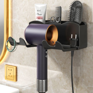 ผู้ถือเครื่องเป่าผมติดผนังผม Straightener เครื่องเป่าผมขาตั้งห้องน้ํา Organizer ชั้นวางห้องน้ําชั้นวางของ 