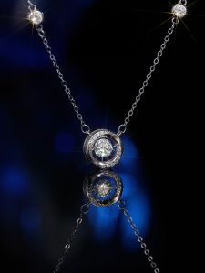 LOVETIA Kalung Rantai klavikula Moissanite s925 Perak Sertifikat GRA XHX0005