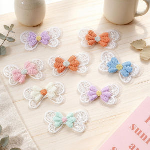 10Pcs 5cm Embroidery Fabric Butterfly Net Yarn Flower For DIY Craft Clothing Supplies Wedding Bride Decoration Gifts Accessory