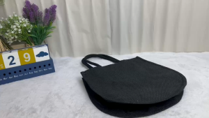 Big Curve Jute Bag Round Curvy Beg Tangan Wanita Murah Large Handbag Woman  Lady Tote Bag