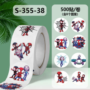 Cool Cartoon Marvel Superhero Spiderman Reward Stickers for Children Kindergarten Baby Praise round Stickers Smart Toys