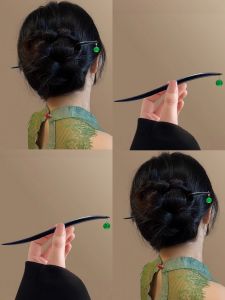Green Pearl Sandalwood Hairpin Phụ Kiện Tóc Phong Cách Trung Hoa Cổ Điển Cho Phụ Nữ Phụ Kiện Tóc Hanfu Phụ Kiện Tóc Sau Đầu