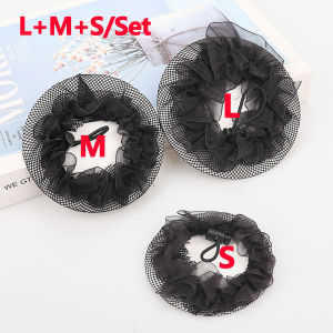 Invisible Hair Net With Drawn Rope and Lace Elegant Black Ballet Bun Maker Elastic Hair Net for Dancers Nurses Flight Attendants