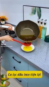 Ca Lọc Dầu Inox 304 Lọc Dầu Tách Cặn Lưới Lọc Siêu Mịn Dung Tích 1200ml Cốc Thu Dầu Ăn Thừa Inox Không Han Gỉ Dieulinhshop