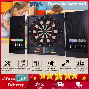 🔥【Ready Stock】🔥 Electronic Dartboard Dartboard With 12 Darts And Replacement Tips Dart Machine Including 27 Main Games And 216 Game Variants Dartboard For 1-8 Players LED Screen And Integration System