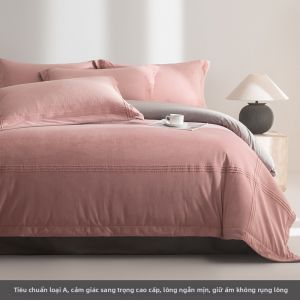 shui yang | Bộ Đồ Chăn Drap Gối Cao Cấp Bền Mềm Như Nhung Đa Sợi San hô Hai Mặt