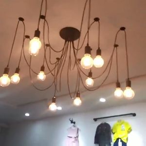 Restaurant Chandelier New Modern E27 3/6/8/10 Lights Ceiling Pendant Lamp Simple Black Ceiling lamp（Do not contain lamp)