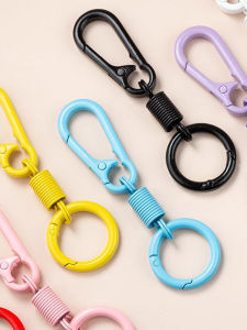 Multicolor Keychain Pendant Creative Personalized DIY Accessories Car Chain Ring Bag Small Ornament Macaron Pattern Zinc Alloy