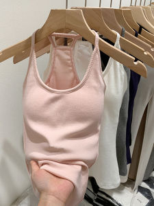 เสื้อกล้ามแขนกุดสไตล์อเมริกัน ทรงเข้ารูป สำหรับผู้หญิง ช่วงต้นฤดูใบไม้ผลิ 2025 ชุดสีชมพู ชุดชั้นใน ชุดชั้นใน ชุดชั้นใน