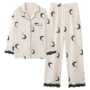 Miiow | Catwoman Pure Cotton Sleepwear Womens Long Sleeve Long Pants Casual Soft Outwear Home Clothes With Chest Pad Autumn New Arrival