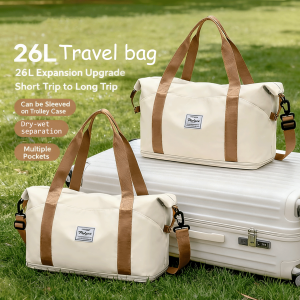 Travel Tote Bag Set for Women Lightweight Multipurpose Overnight Duffle with Wet/Dry Separation Travel Clothing Storage Bag