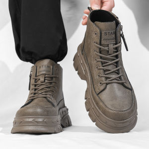 Height-Increasing Thick-Sole Retro Autumn Mens Boots
