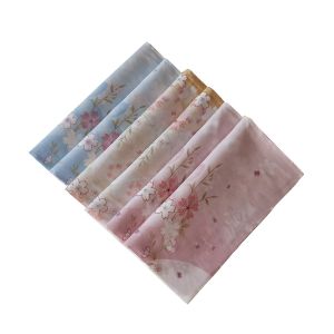 12Pcs Cotton Japanese and Korean Womens Printed Handkerchief 45cm Cotton Square Towel Handkerchief Gift Wedding