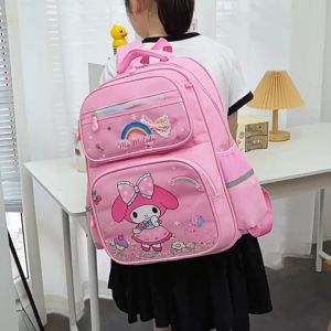 2025 School Bag for Girls Kuromi Cartoon Kids Bag Primary School Students Spine Protection Backpack