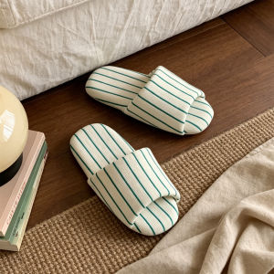 XIXITIAO | Nonslip Breathable Washable Strip Cotton Slippers