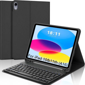 Keyboard Case for iPad (A16) 11th/10th GenerationDetachable Wireless KeyboardStand Folio Keyboard Cover with Pencil Holder
