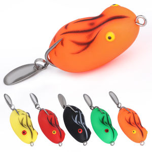 1 pcs Soft Plastic Matte Rabbit Frog 5 Color Fishing Bait 5cm Soft Lure Snakehead Killer Top Water Trolling Fishing Frog Lure