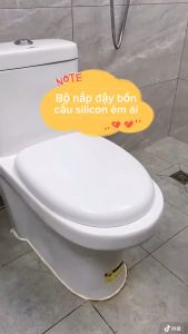 Bộ Nắp Bồn Cầu Silicon EVA ÊmDẻo Dai Bền Bỉ Không Trơn TrượtKhông Bị Lạnh Tặng Bộ Phụ Kiện Lắp Đặt