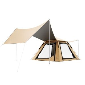 The Primitive | Outdoor Camping 2-in-1 Fully Automatic Foldable Portable Tent with Canopy
