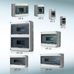 HT Series IP65 Mcb Breaker Box Distribution Protection Box Supply Electronic Din Rail Enclosure for Circuit Breaker on The Wall