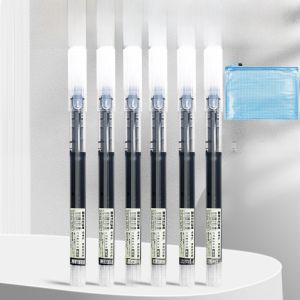 Smooth Gliding Rollerball Pen Quick Dry Ink Neutral Pen Straight Liquid Pen Black Blue Red Writing Signature Student Pen