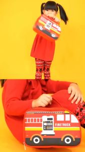 Paket Tempat Makan Anak Car Series Lunchbox & Botol Free Sendok Garpu Set Tas FIRE TRUCK CAR SERIES LUNCH BAG