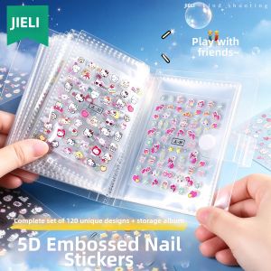 QIFUXING | Elsa Snow Princess 5D Embossed Decorative Nail Stickers