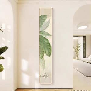 Creamy Wooden Style Green Plant Artwork Set