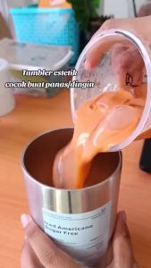 Stainless Steel Cangkir Tumbler Kopi Cup Stainless Steel Portabel 600ml termos es panas good morning