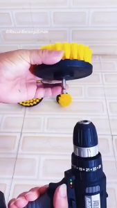 Kepala Sikat Mata Bor Set 3 Pcs Sikat Pembersih Karpet / Wc / Kamar Mandi / Motor Mobil Elektrik Power Cleaning Head Universal SET