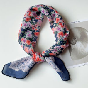 Khăn Trùm Đầu Họa Tiết Hoa Phong Cách Pháp Cho Nữ Khăn Quàng Cổ Vải Lanh Cotton Mùa Hè Khăn Quàng Cổ Đi Biển