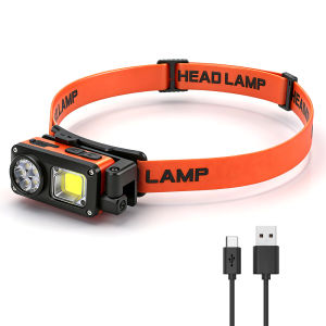 BORUiT 500LM Đèn Pha LED Có Nam Châm & Kẹp 5 Chế Độ Điều Chỉnh Cảm Biến Góc Cắm Trại Săn Bắn Đèn Lồng Chống Nước Đầu Đèn Pin