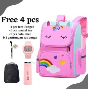 Tas ransel sekolah anak perempuan motif unicorn BANYAK BONUS tas sekolah anak TK SD tas ransel tas anak