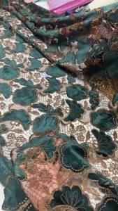 Luxury Velvet Lace Fabric 5 Yards High Quality 2026 Green Beaded Lace Fabric Fashion Sequin African Laces Fabric For Women Dress