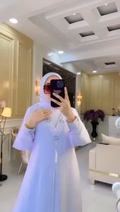 ZIFA FASHION // COD // RUMEYSHA DRESS ABAYA PUTIH // ABAYA TURKEY PUTIH READY SIZE M L XL XXL BISA UNTUK SERAGAMAN // GAMIS UMROH GAMIS HAJI