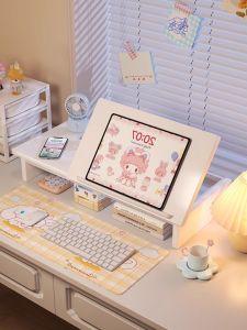 Elevating Notebook Computer Stand Riser Platform Tablet Support Bracket Storage Shelf Adjustable Height Vertical Computer Holder